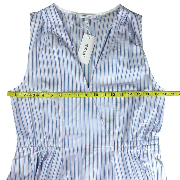New DEREK LAM 10 CROSBY Tia Sleeveless Stripes Cotton Dress - Picture 8 of 9